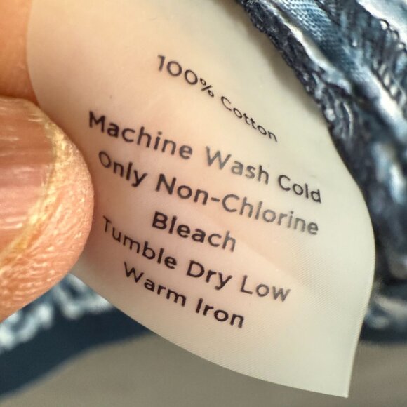 Talbots Abstract Print V-Neckline Button Front Blouse Top Women Large Blue - Picture 5 of 9